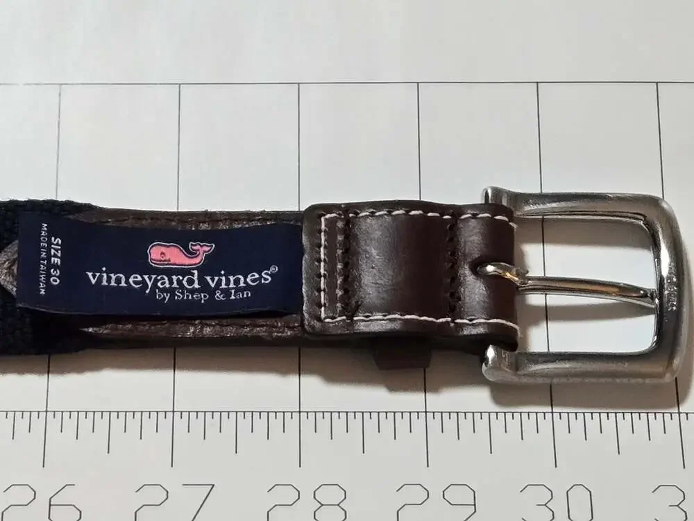 Vineyard Vines St. Patrick's Day Clover/Shamrock Green Leather Golf Ribbon Belt